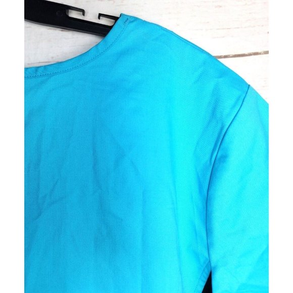 Scrub Star 2XL Cotton/Poly/Spandex Teal Black Stretch Side Scrub Top - Picture 10 of 10